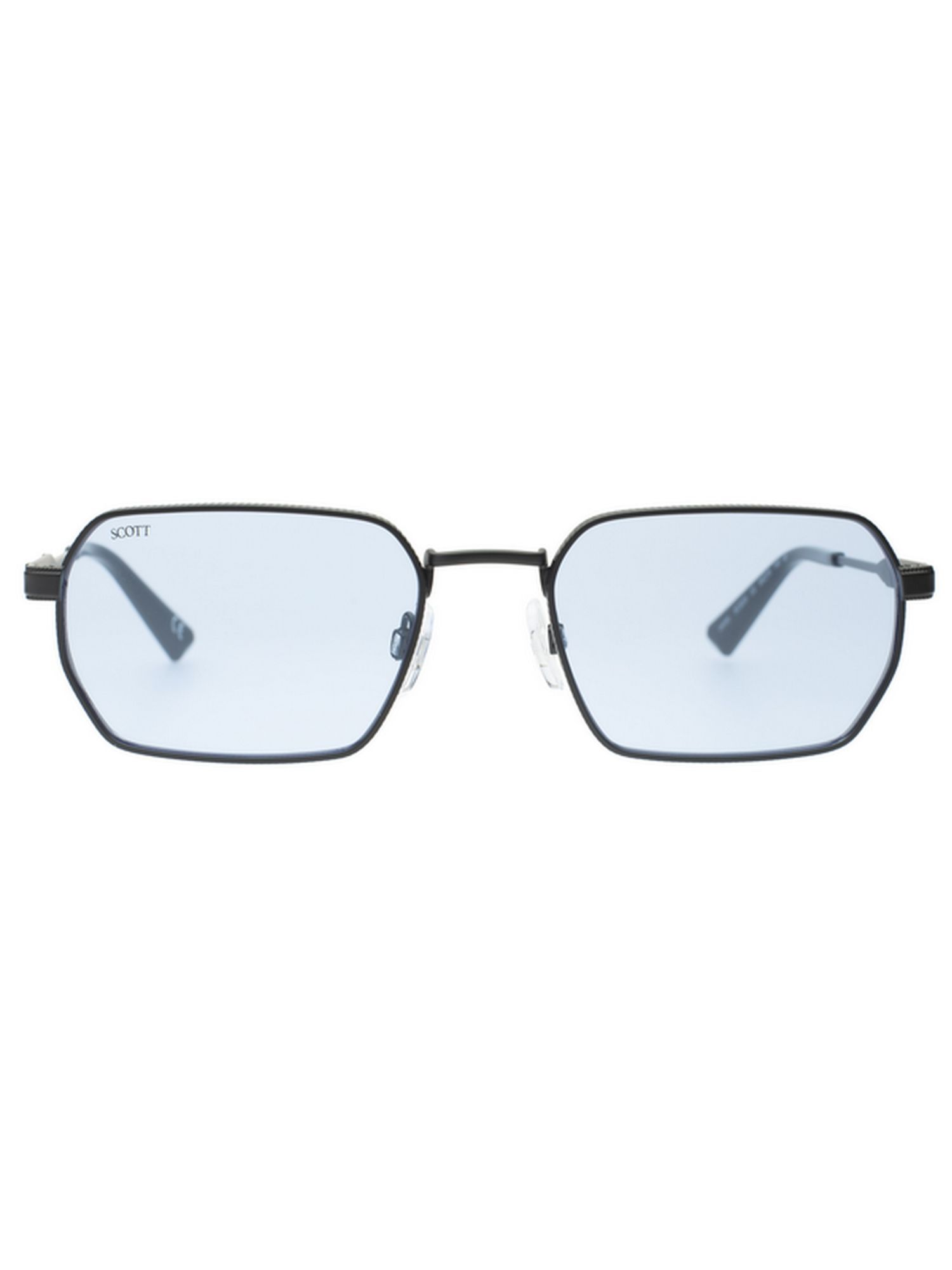 Buy Scott Sunglasses Light Blue Lens Hexagon Sunglasses With UV