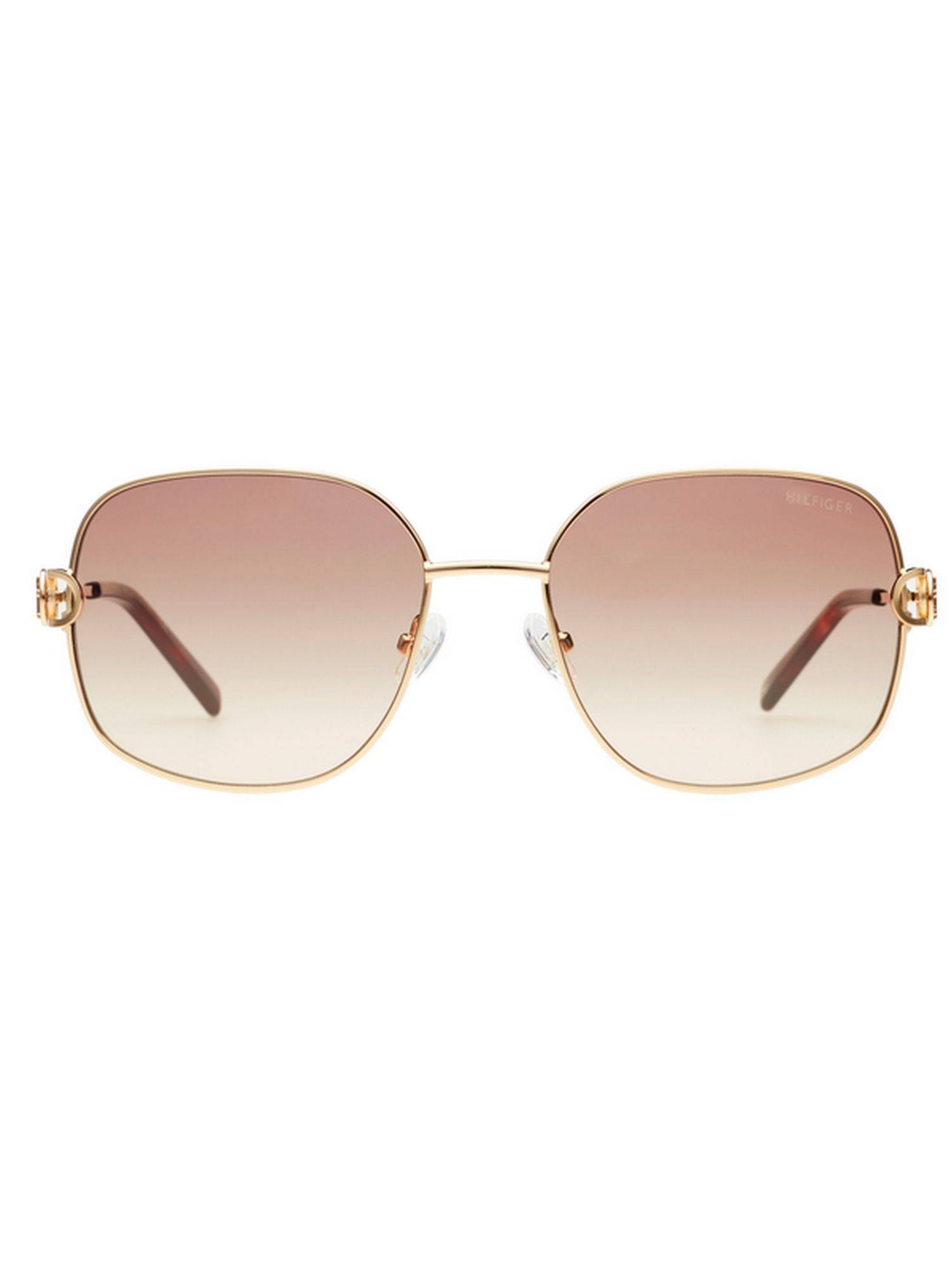 Tommy Hilfiger Smoke Brown Lens Square Sunglasses With UV Protection (TH 2667 C2 Gdhavbr-34 56) (56)