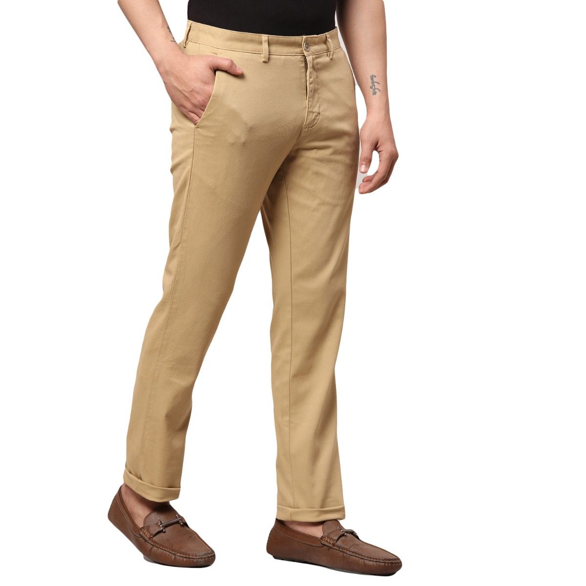 Buy Park Avenue Men Black Solid Cotton Blend Flat-Front Pants Online at  Best Prices in India - JioMart.