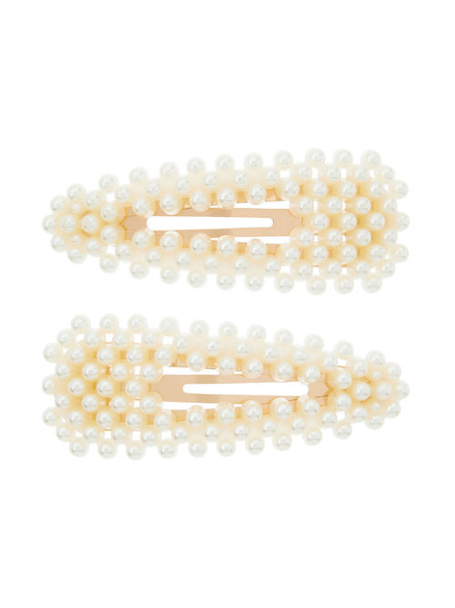 Accessorize London 2x Pearl Clic Clacs - Peach: Buy Accessorize London 2x  Pearl Clic Clacs - Peach Online at Best Price in India | Nykaa
