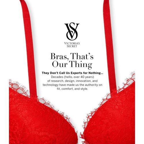 Victoria's Secret Black Dream Angels Twinkle Strap Lace Push-Up Bra (32A)