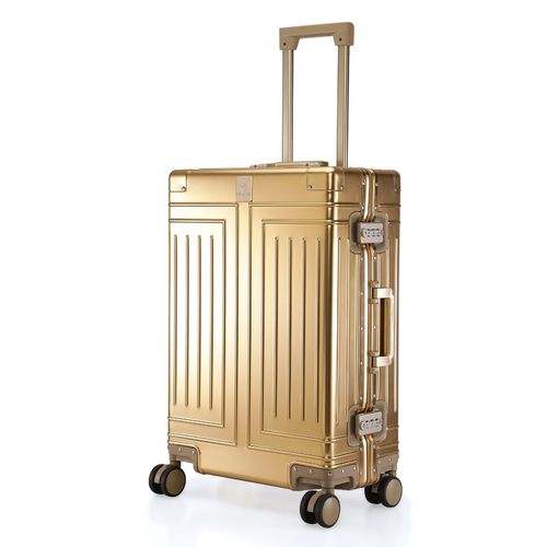 Buy Perquisite Aluminium Trolly Gold Hard Luggage Bag Online