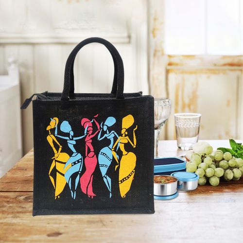 Buy Earth Bags Tribal Dance Inspired Jute Bag in Black Online