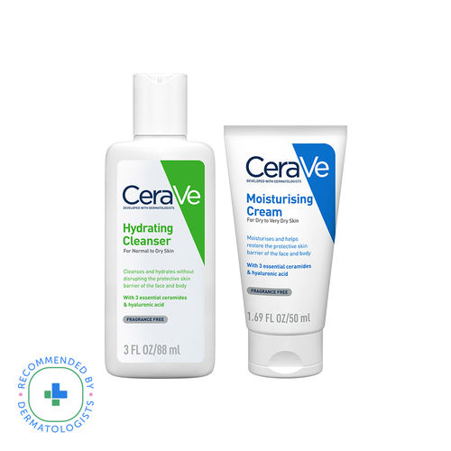 CeraVe Facewash & Moisturizer Combo with Ceramides - Daily Skincare Routine for Normal To Dry Skin