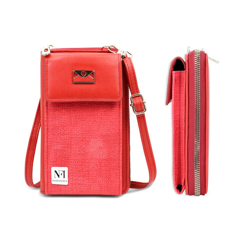 NFI Essentials Women's Mobile Cell Phone Holder Pocket Wallet Hand Purse Clutch Crossbody Sling Bag (Red) At Nykaa, Best Beauty Products Online