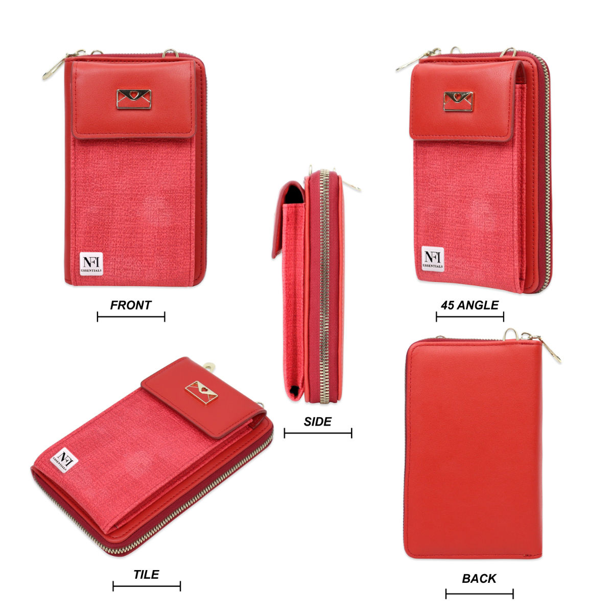 Mundi Jacqui RFID Blocking Crossbody Wallet Bag for Women, Compact  Travel-Size Cell Phone Holder Purse - Vegan Leather, Black: Handbags:  Amazon.com