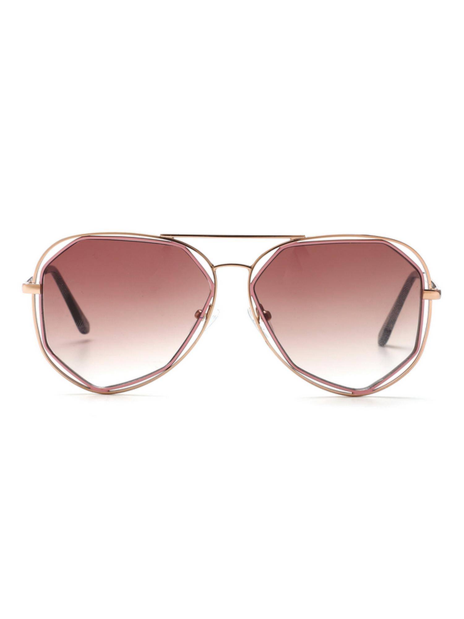 French Connection Men UV Protected Aviator Pink Lens Sunglasses (56)
