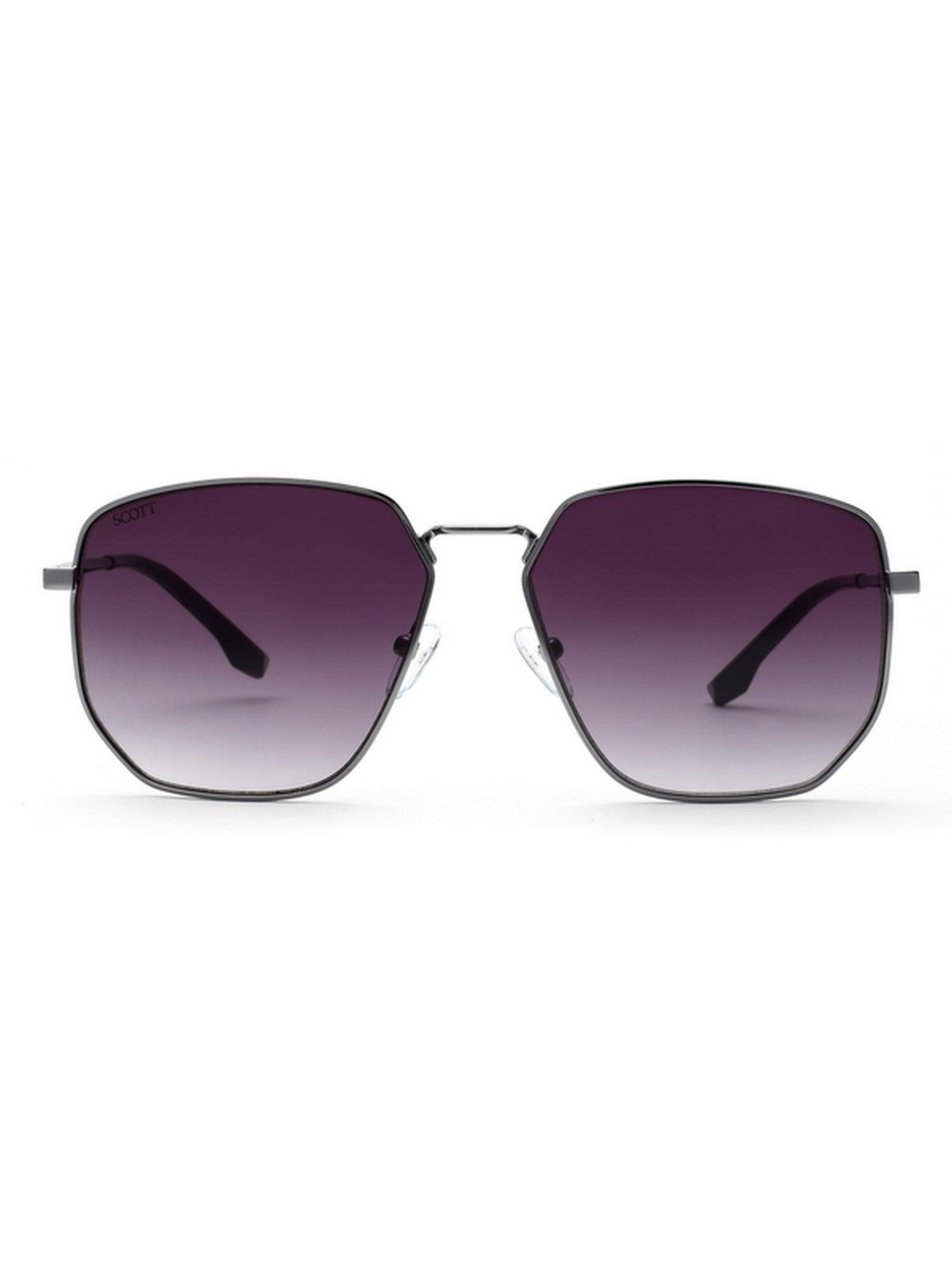 Scott Sunglasses Men UV Protected Hexagon Grey Lens Gradient Sunglasses (59)