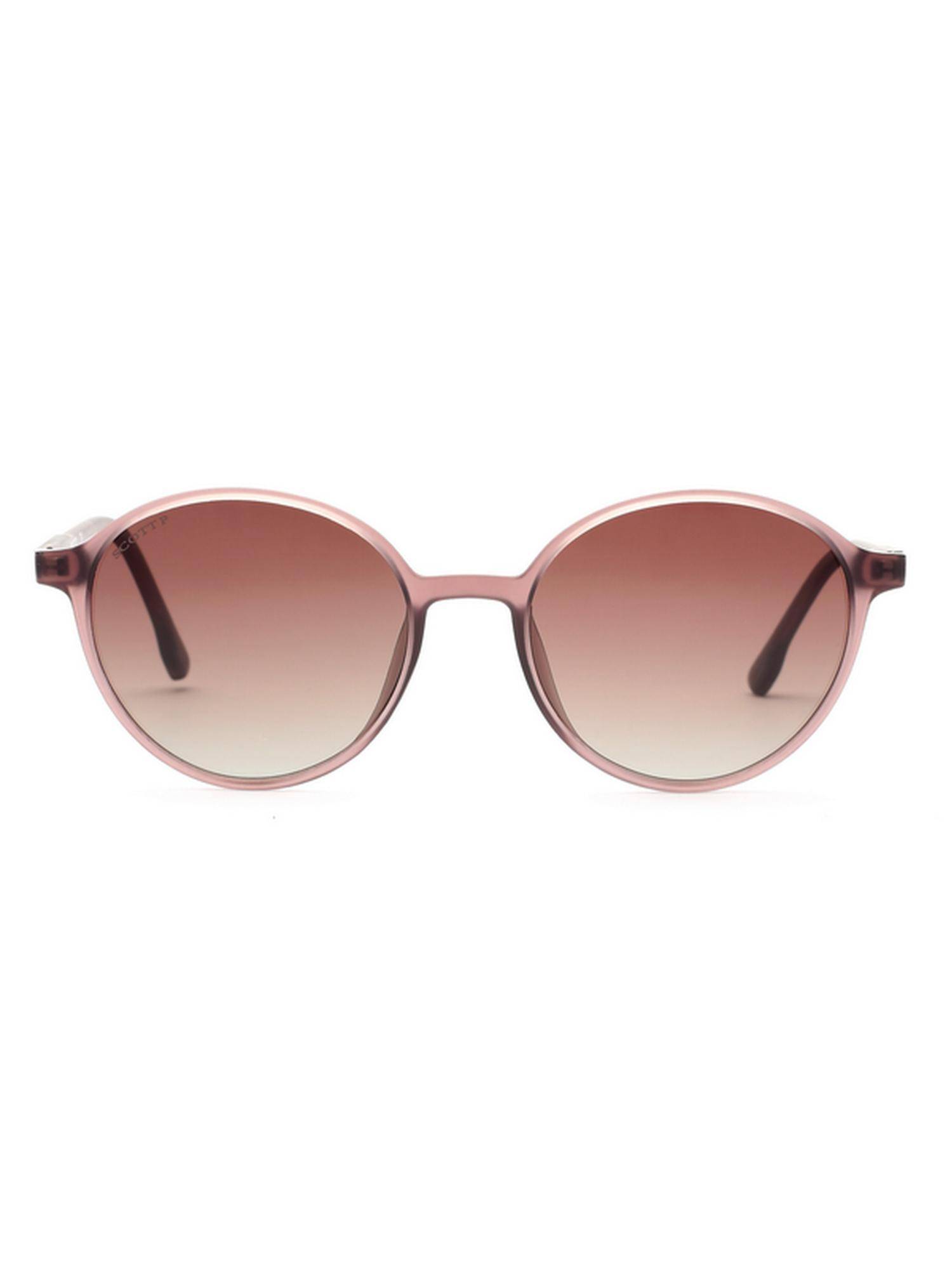 Scott Sunglasses Unisex UV Protected Round Brown Lens Gradient Sunglasses (49)