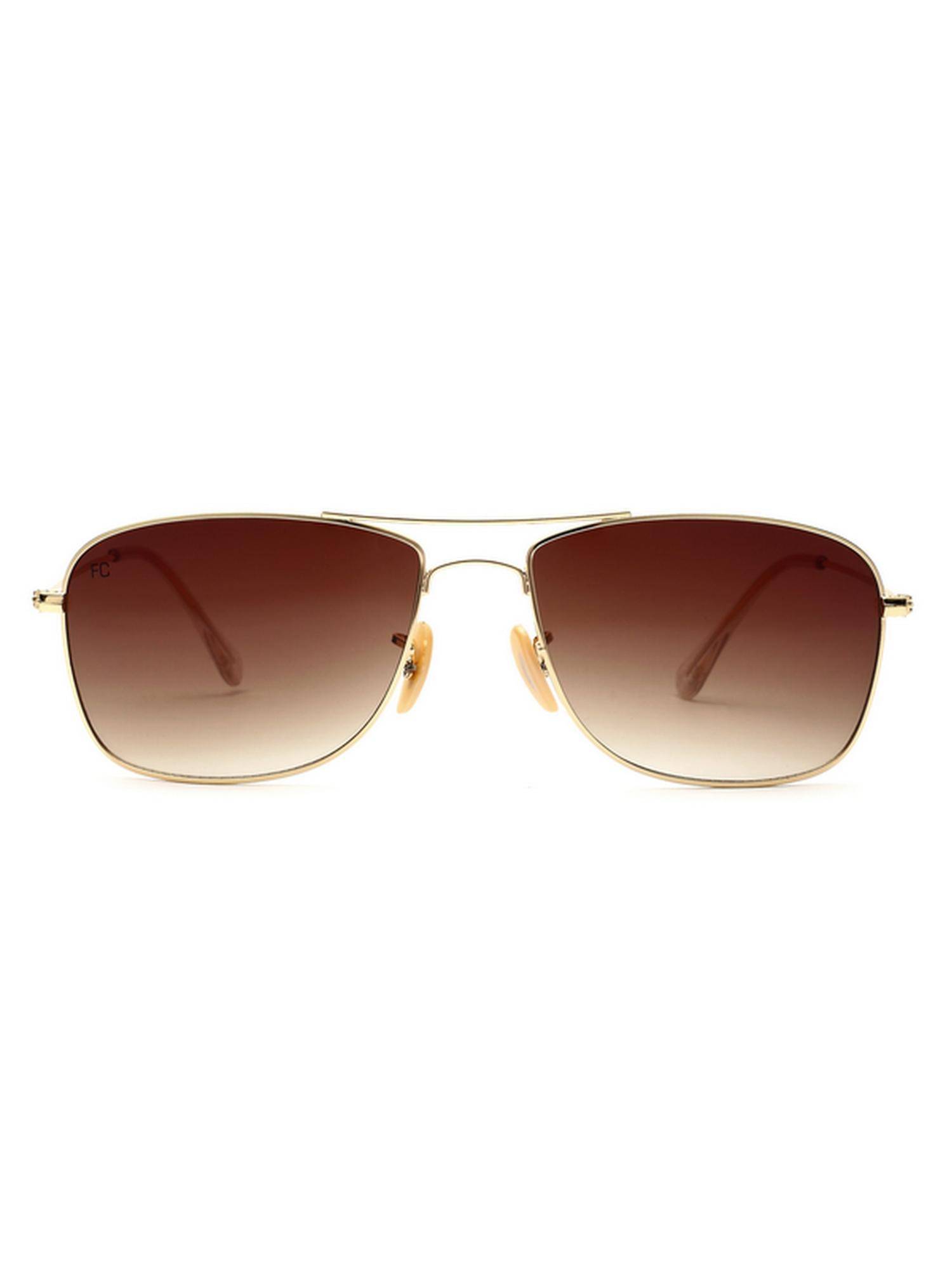 French Connection Men UV Protected Square Brown Lens Gradient Sunglasses (58)