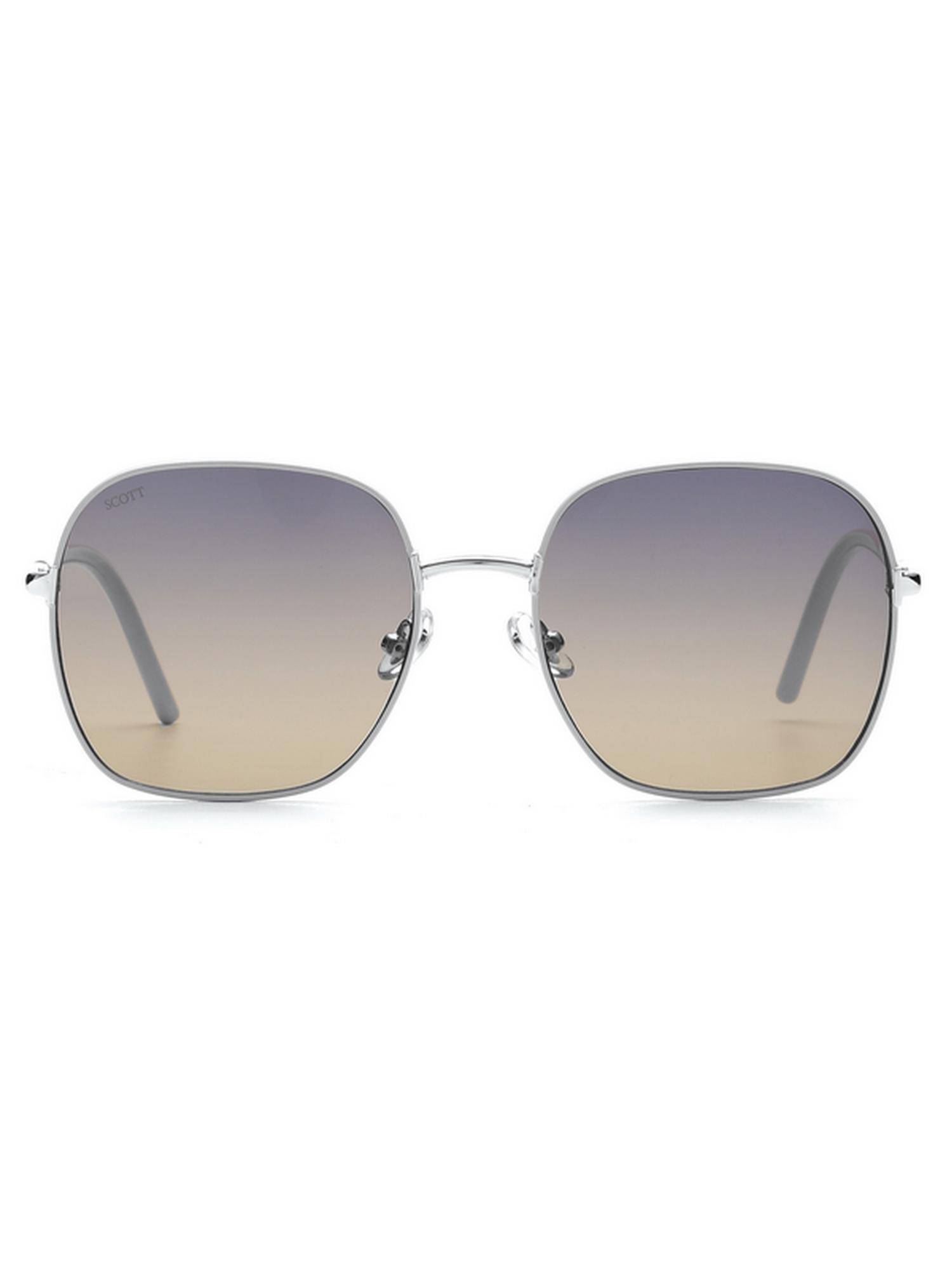 Scott Sunglasses Women UV Protected Round Blue Lens Smoke Sunglasses (57)