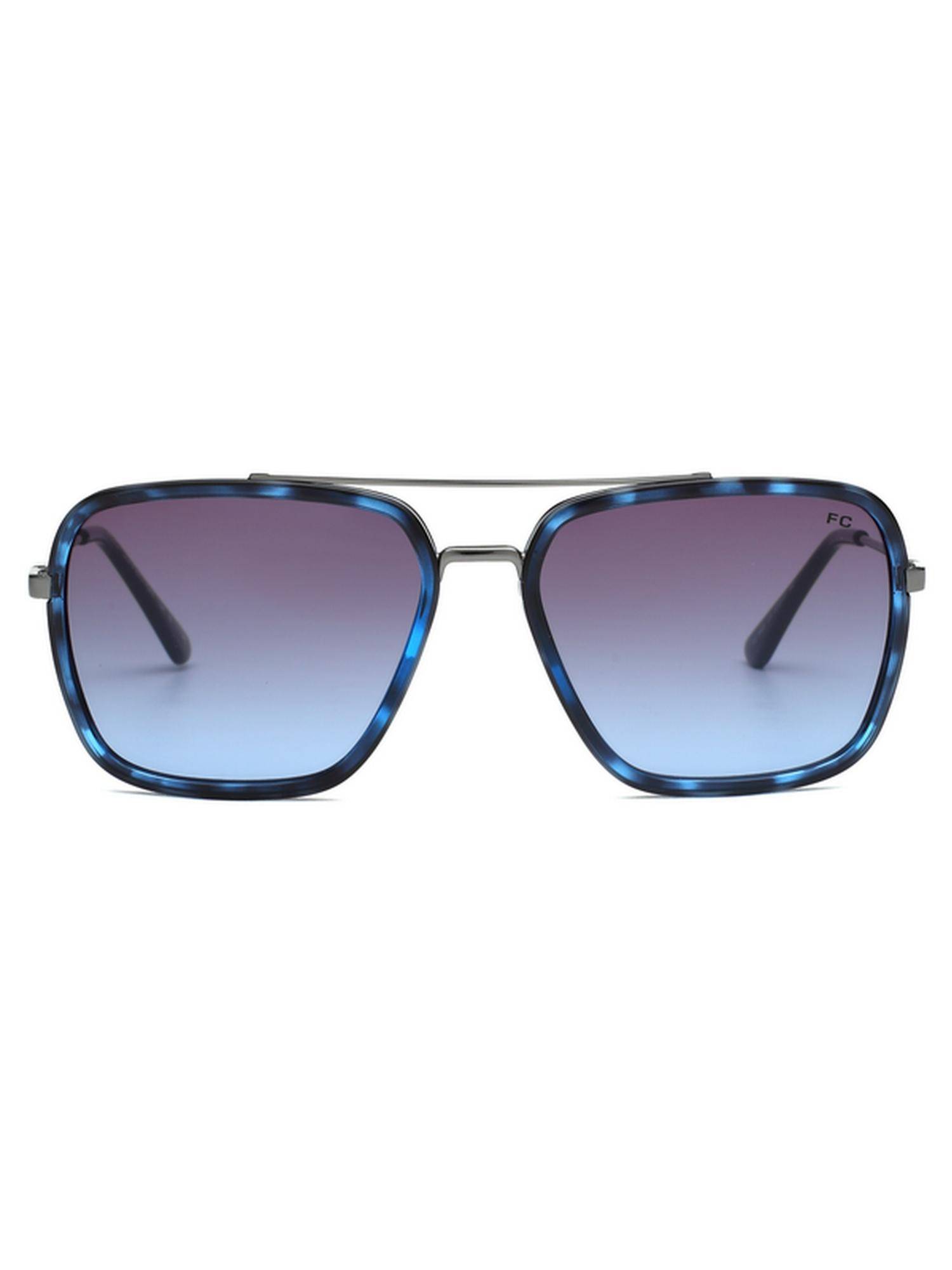 French Connection Men UV Protected Square Blue Lens Gradient Sunglasses (57)