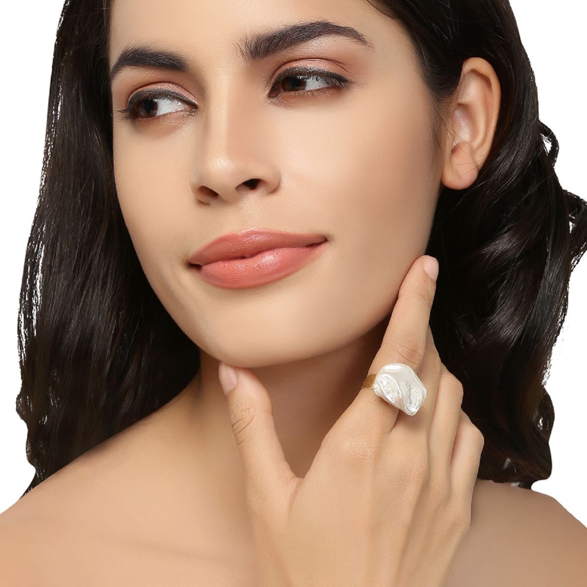 Accessher Baroque Pearl Statement Finger Ring Buy Accessher Baroque Pearl Statement Finger Ring