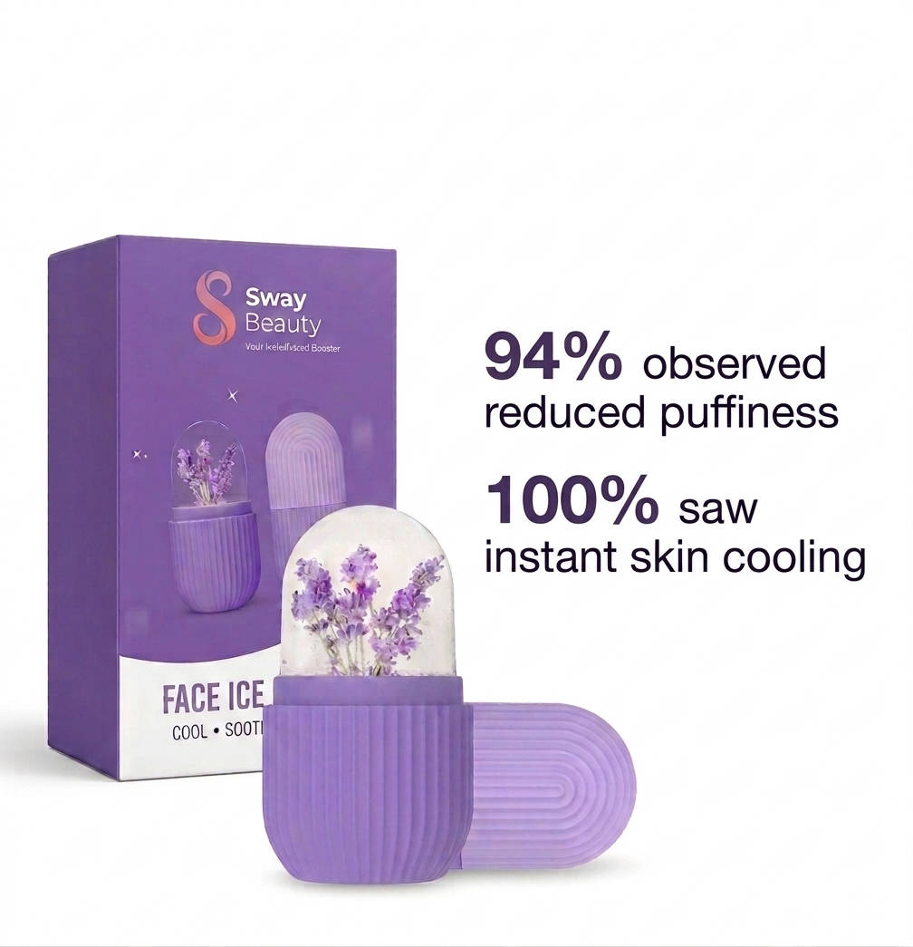 Sway Beauty Silicon Ice Roller Premium Ice Facial Roller For Face, Eye, Skin Care - Colour May Vary