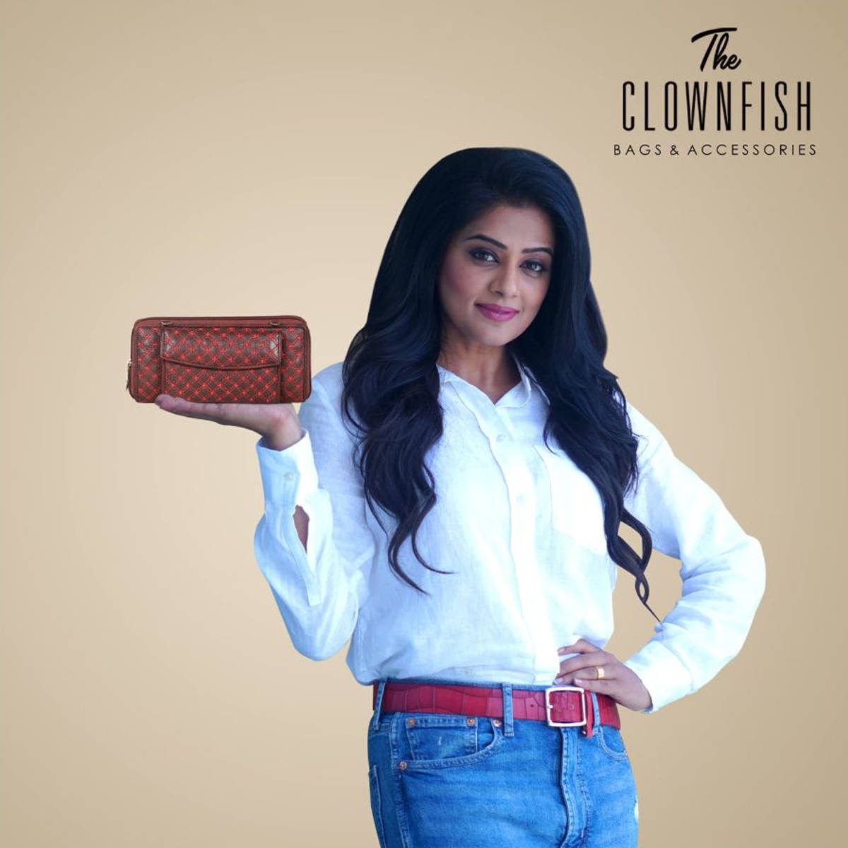 Buy The Clownfish Red Womens Wallet with Front Mobile Pocket Online