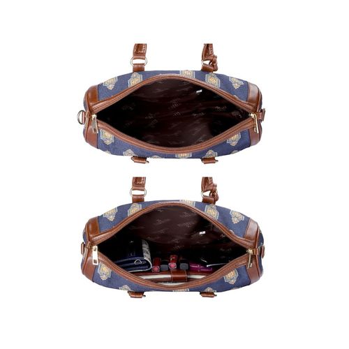 Buy The Clownfish Blue Faux Leather Duffle Bag for Women (Set Of