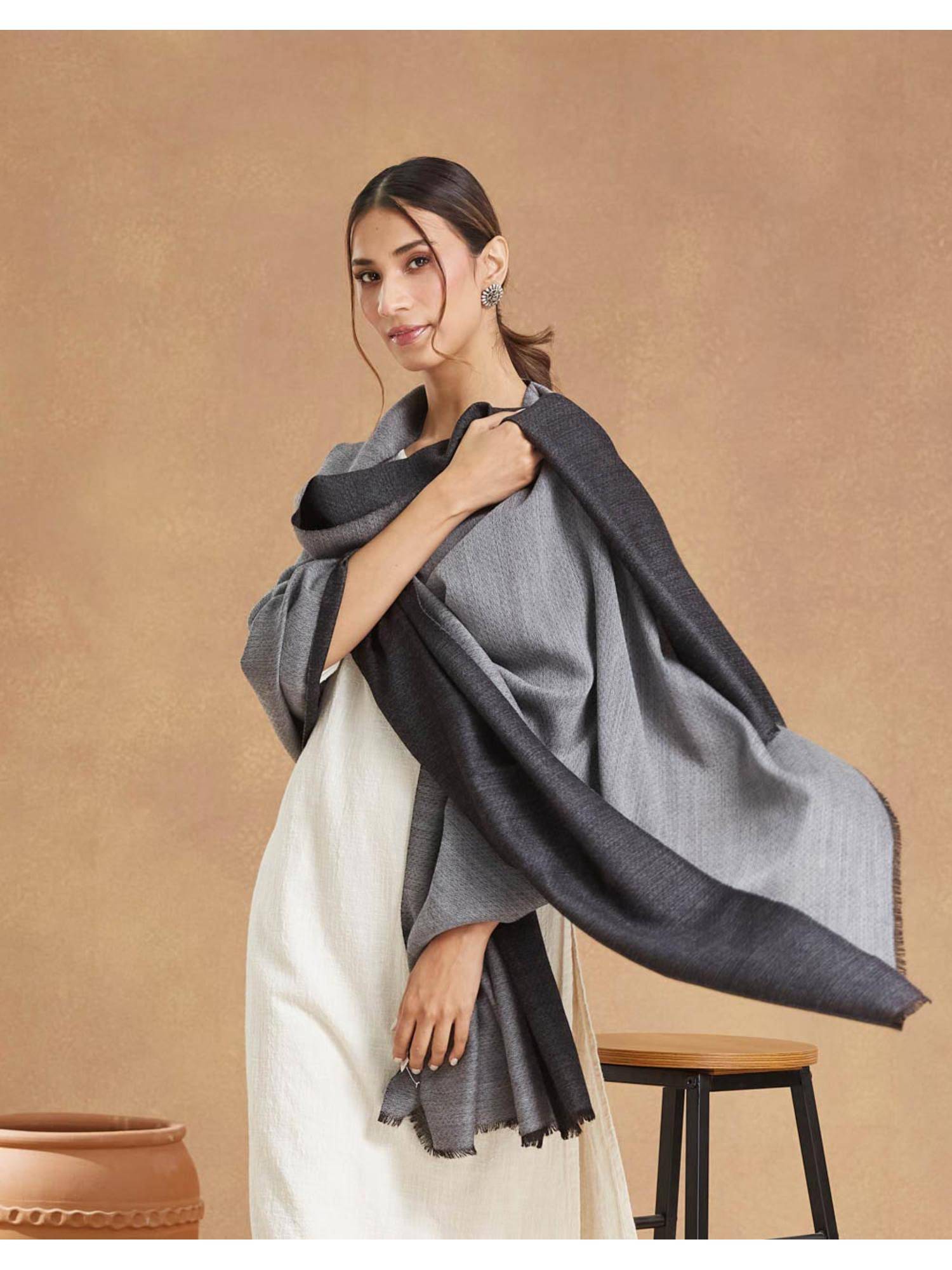 Fabindia Black Wool Shawl