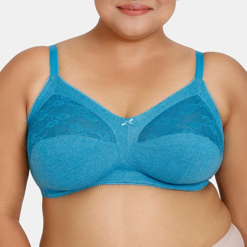 Buy Zivame Double Layered Non Wired Full Coverage Bra - Blue Depth online