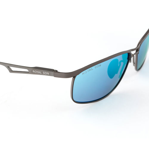 Royal Son Men Wrap Around Polarized Uv Protection Sunglasses Blue Mirrored  Lens (medium)-chi00109-c3