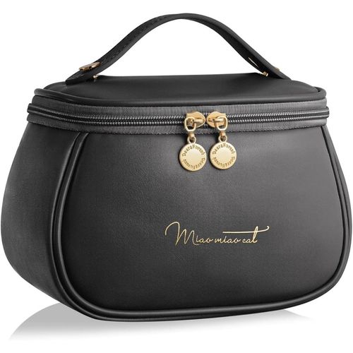 Buy Awestuffs Black Portable Waterproof PU Leather Make Up and