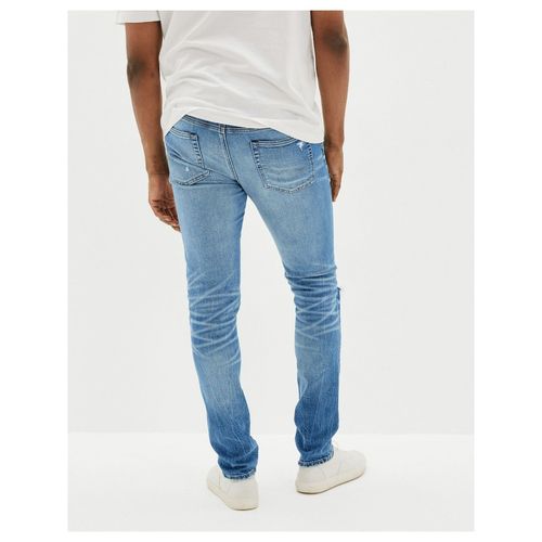 Buy American Eagle Men Blue Airflex+ Patched Slim Jeans Online