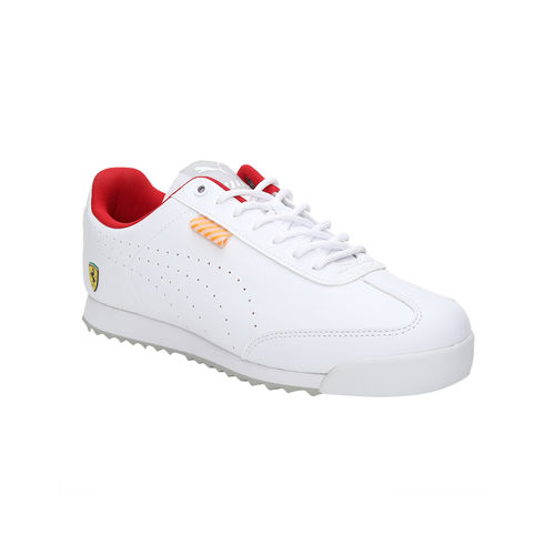 Puma Ferrari Motorsports Roma Via Perf Unisex White Casual Sneakers (UK  3)(UK 3)