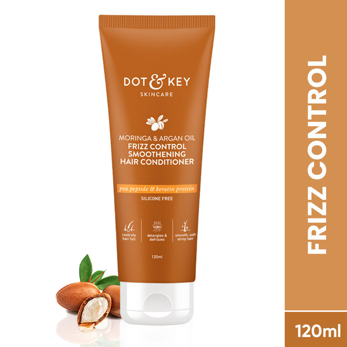 Dot & Key Moringa & Argan Frizz Control Smoothing Hair Conditioner, Pea Peptide & Keratin Protein