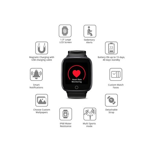 Buy Syska Accessories SW100 Smart Watch with 15 Days Battery, IP68