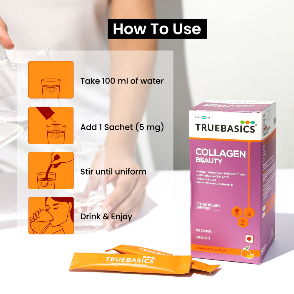 TrueBasics Collagen Beauty Sachets Orange Buy TrueBasics Collagen