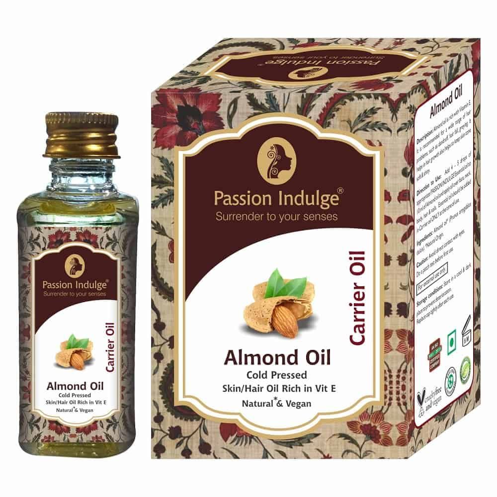 Passion Indulge Natural Almond Carrier Oil for Skin, Hair and Face