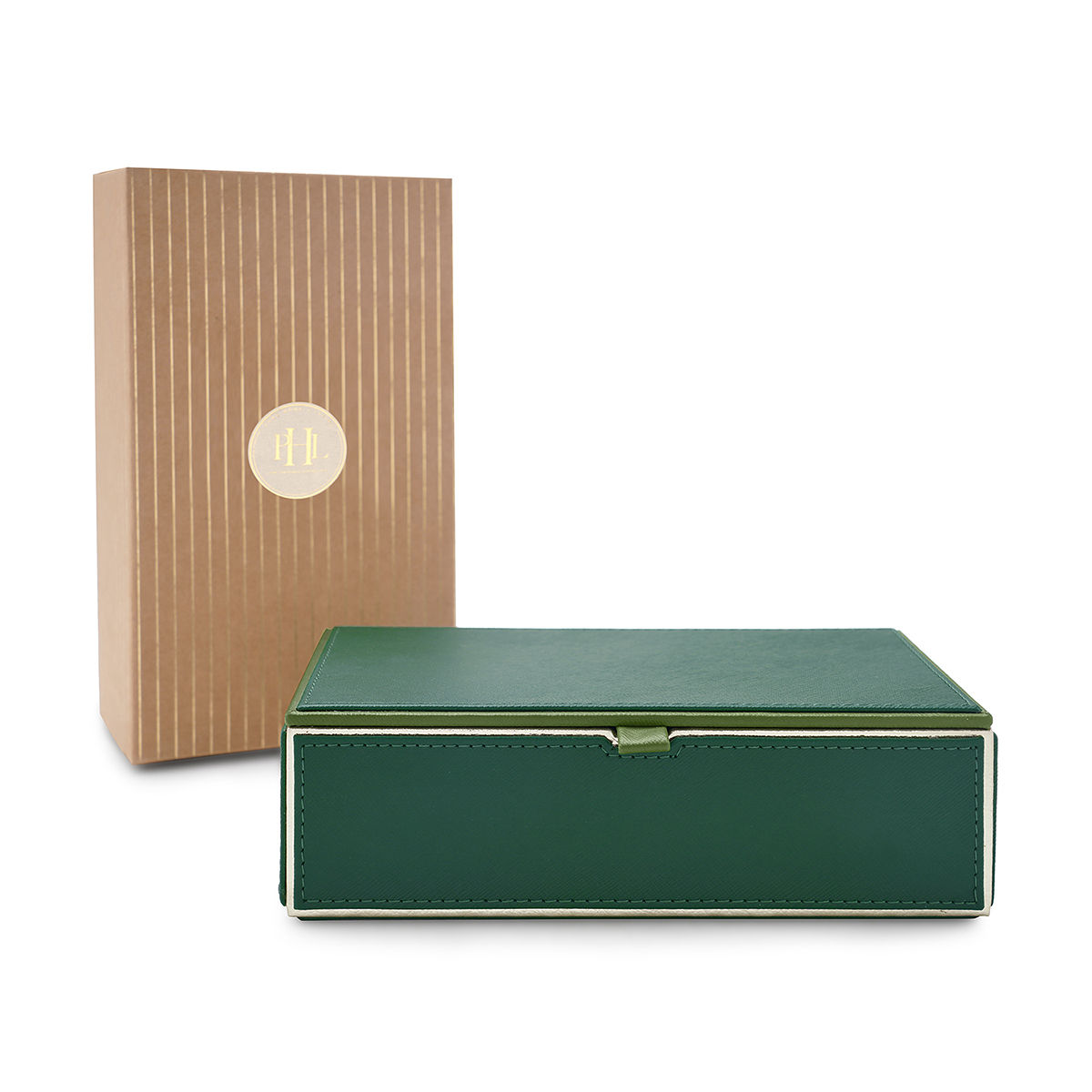 Buy Pure Home + Living Green Rectangle Faux Leather Storage Box with ...