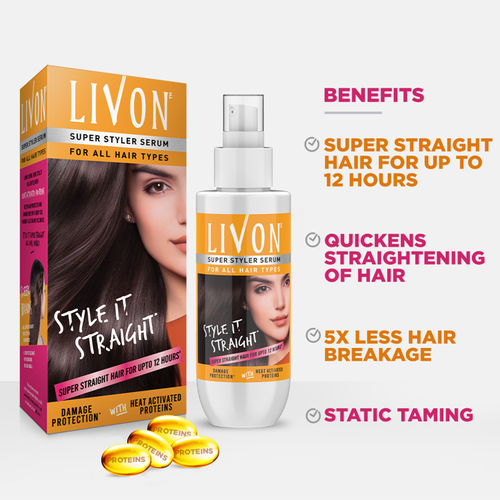 Livon Serum For Women & Men For Hair Straightening ( Pack Of 2) + Syska Hair  Straightener: Buy Livon Serum For Women & Men For Hair Straightening ( Pack  Of 2) +