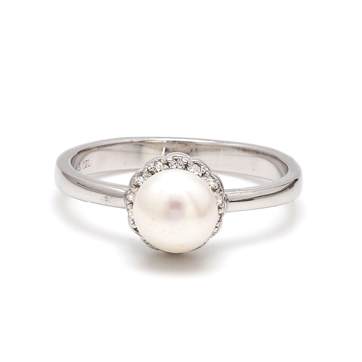 White Freshwater Pearl Ring in Rose Gold with Diamonds – Maui Divers Jewelry