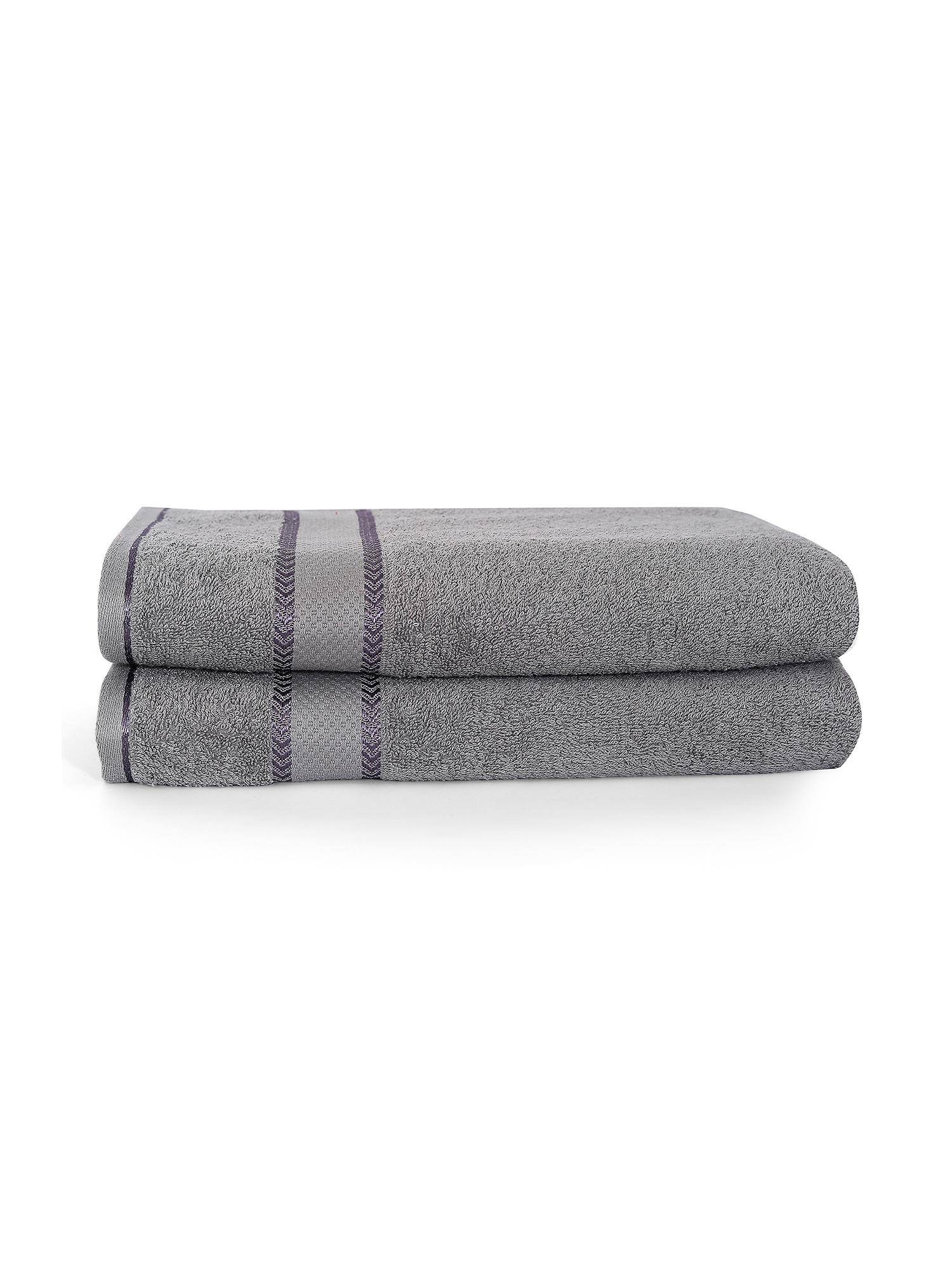 Layers Everfresh 100% Cotton 380 GSM Bath Towel Drizzle (Pack of 2)