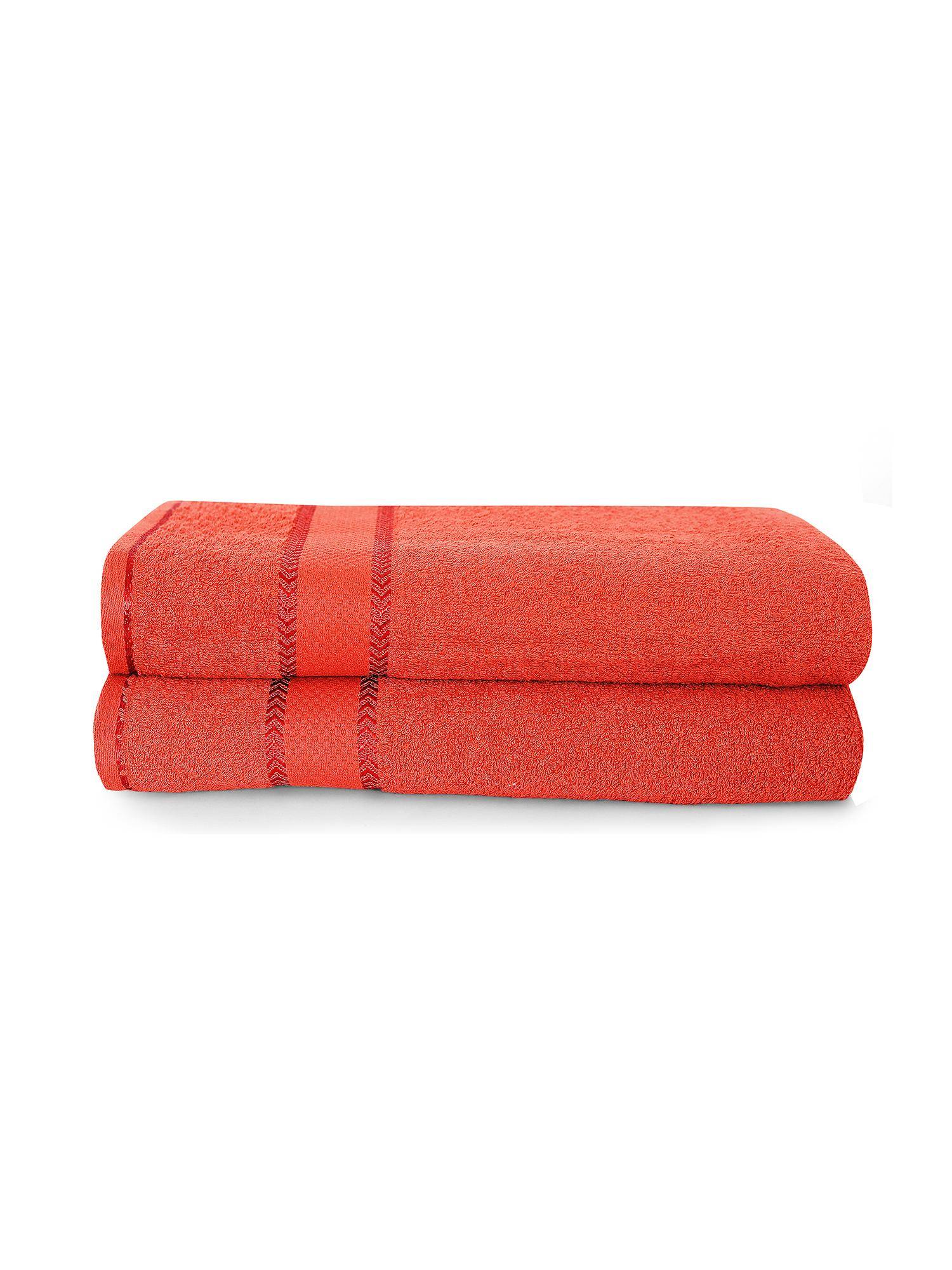 Layers Everfresh 100% Cotton 380 GSM Bath Towel Scarlet (Pack of 2)