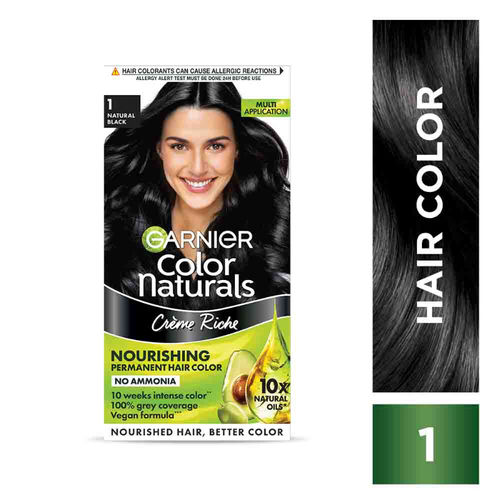 Garnier Color Naturals Creme Riche Hair Color - 1 Natural Black: Buy Garnier  Color Naturals Creme Riche Hair Color - 1 Natural Black Online at Best  Price in India | Nykaa