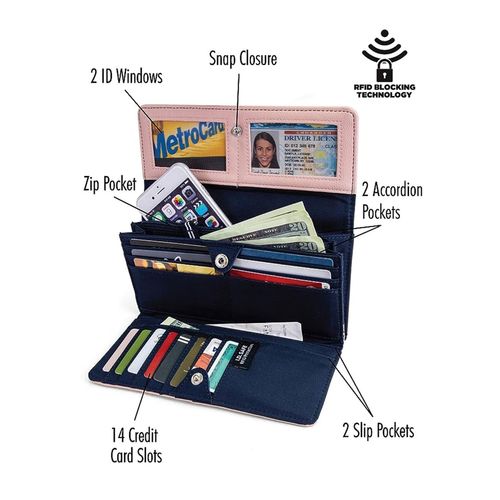  Nautica Money Manager RFID Women's Wallet Clutch Organizer  (Anchor Aweigh) : Nautica: Clothing, Shoes & Jewelry