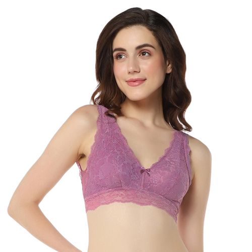 Padded Lace Full-Coverage Non-Wired Bralette Bra