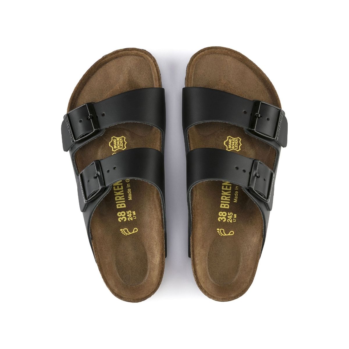 Leather black online birkenstock