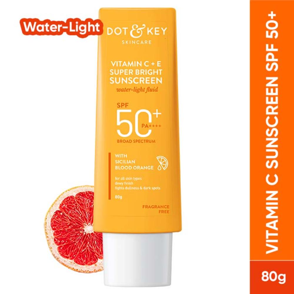 Dot & Key Vitamin C + E Face Sunscreen SPF 50 PA+++ For Glowing Skin, 100% No White Cast