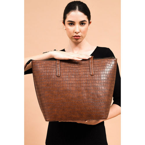 THE GUSTO Tote Bags : Buy THE GUSTO Colossal Tote Tan Medium Online
