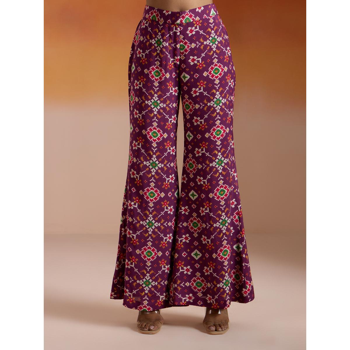 Buy Gajra Gang Taash Panache Purple High Shine Muslin Patola Bell