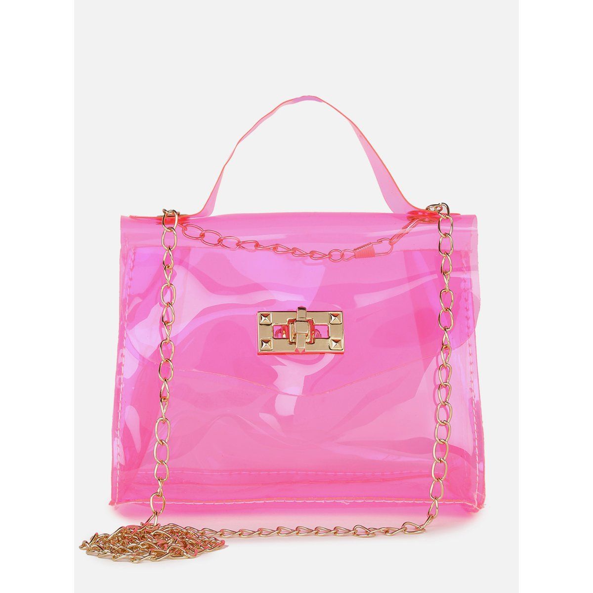 Amazon.com: Little Neon Bag. Clear PVC Tote Bag. Available in blue and pink  [33cm H x 13cm D x 32cm W], One Size : Clothing, Shoes & Jewelry