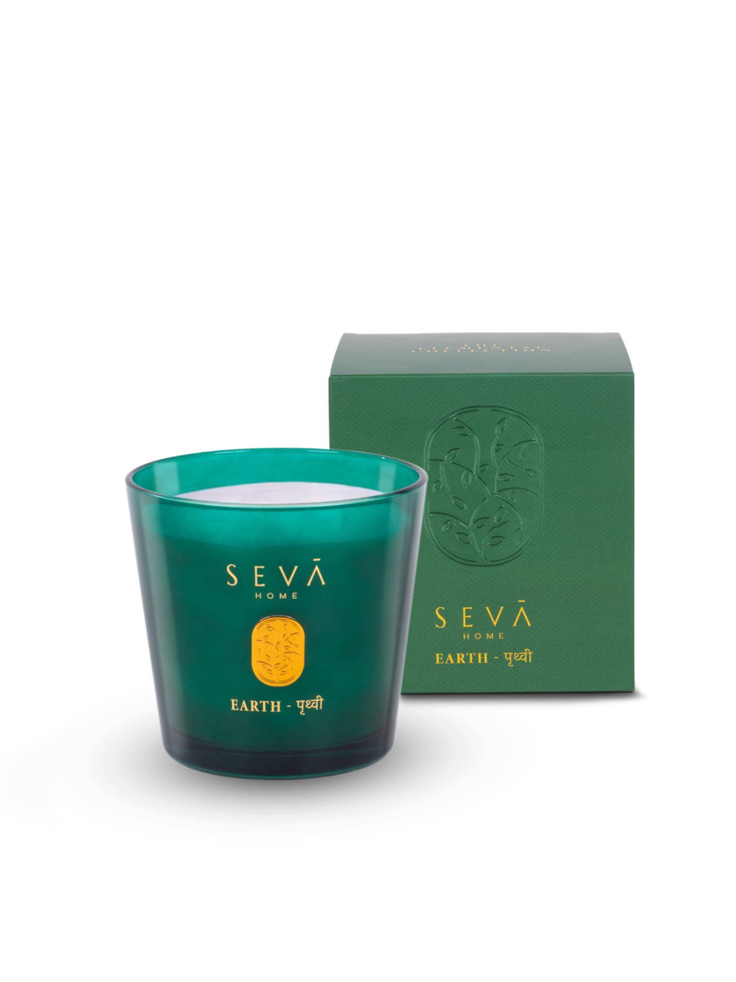 SEVA HOME Elemental Collection Earth Scented Candle Fresh Aloe & Rosewood