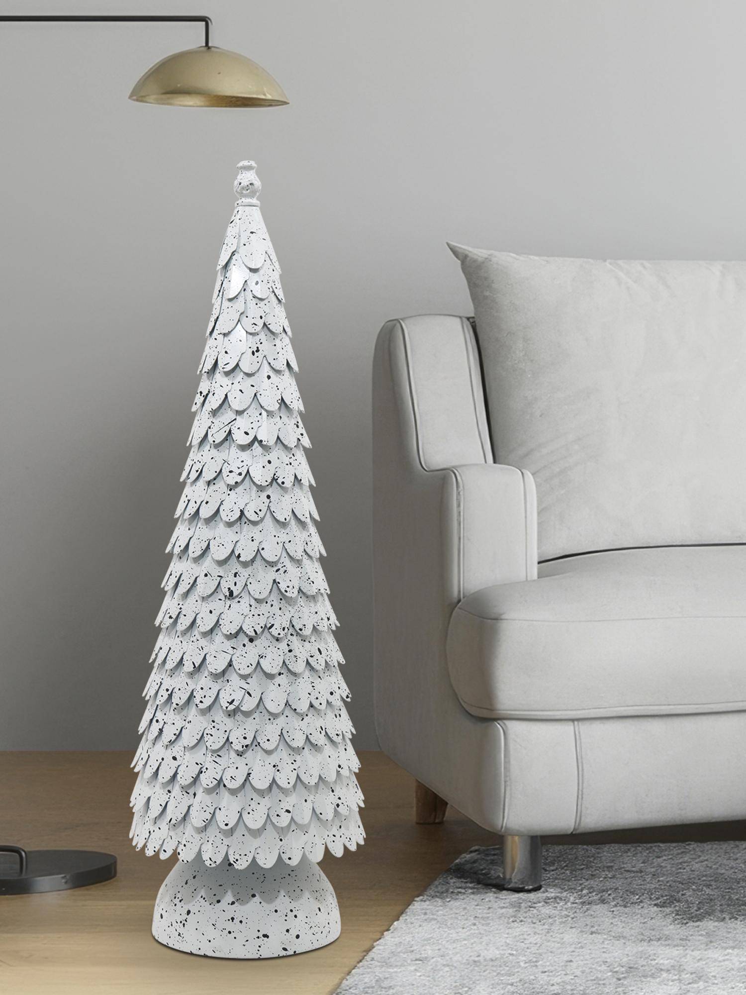 Metalsmith Elegant White Speckled Christmas Tree Home And Decoration