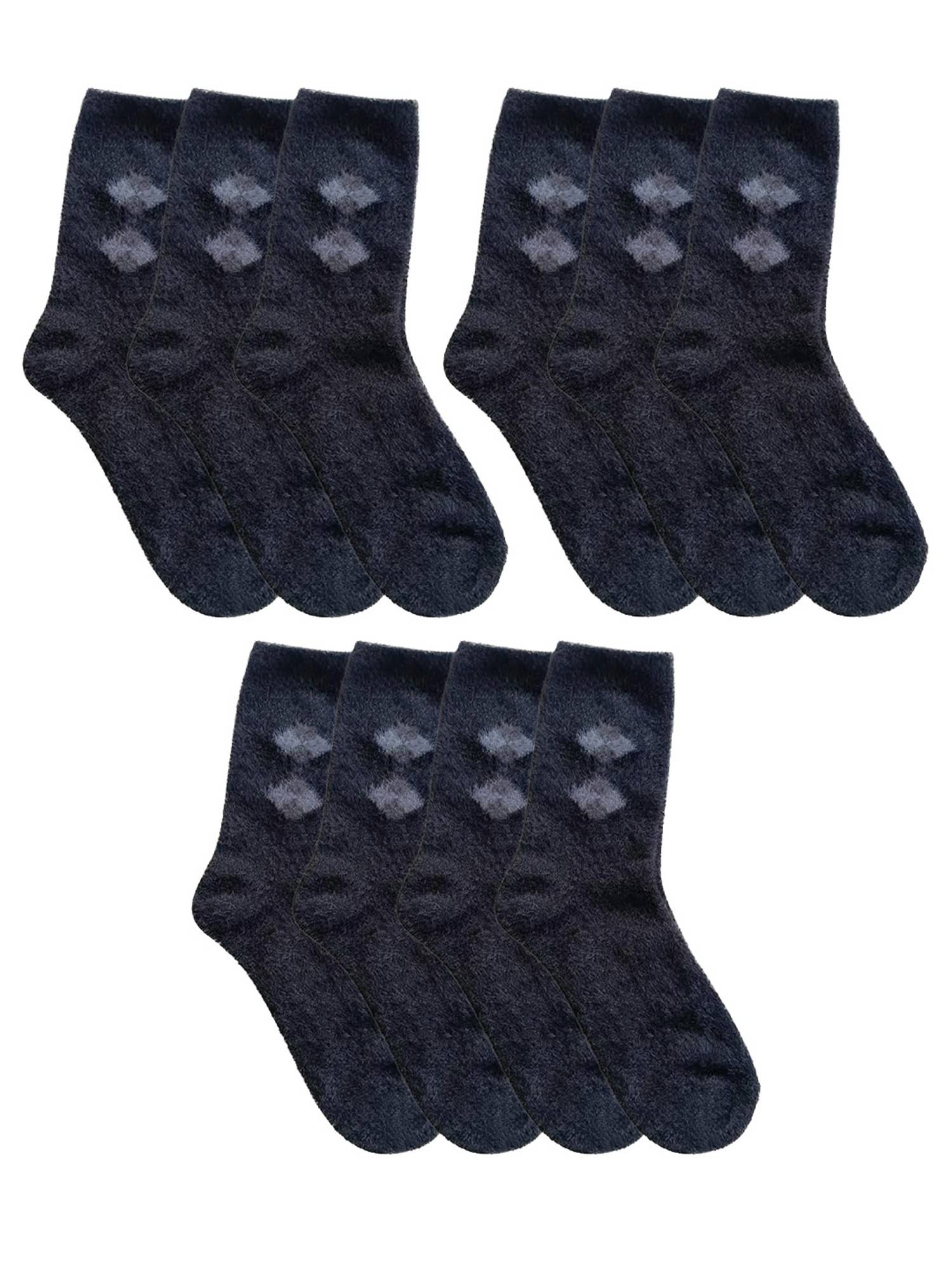 Secrets By ZeroKaata Unisex Textured Winter Socks (Pack of 10)