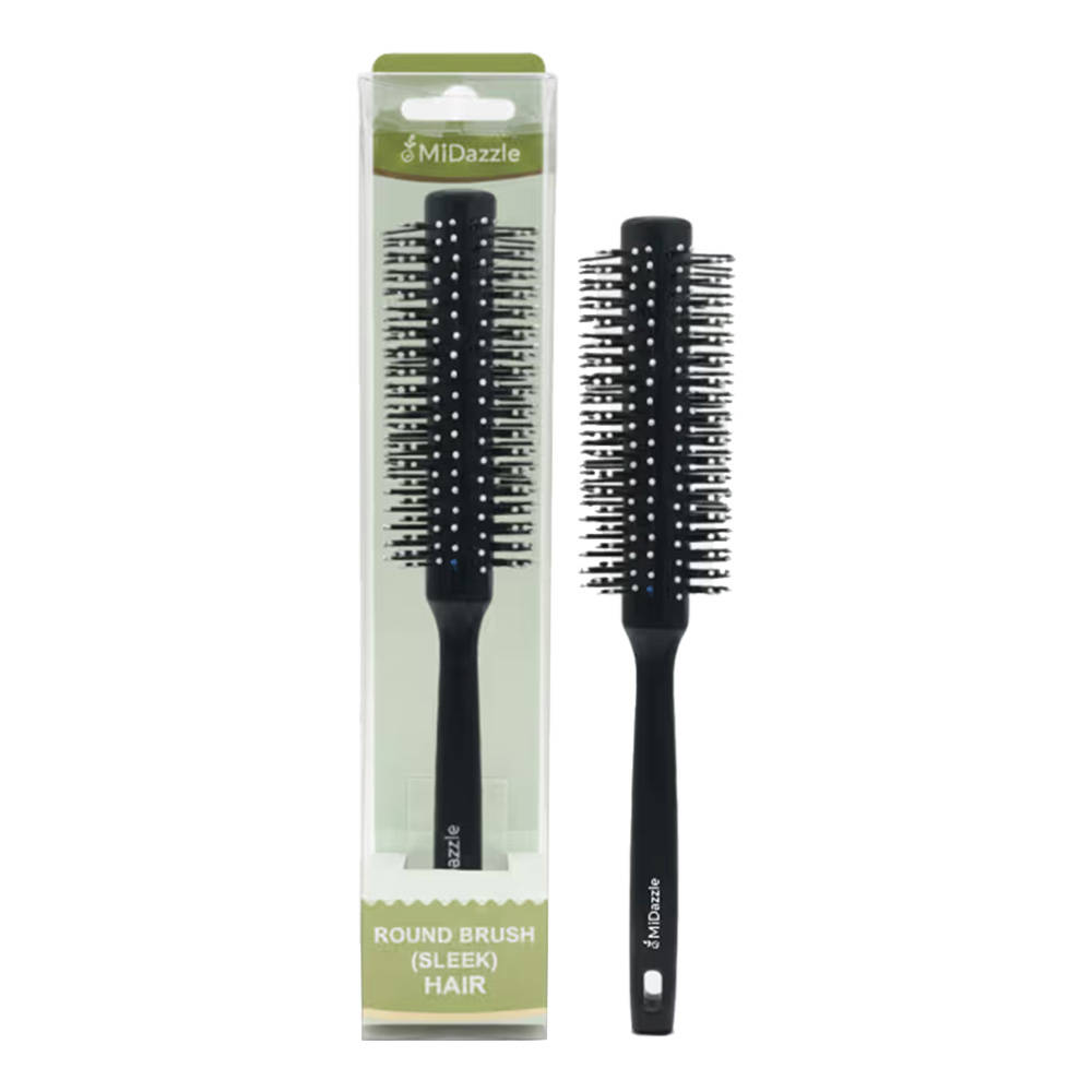 Midazzle Round Hair Brush With Heat Resistant Bristles For Blow Drying & Styling - Design 3