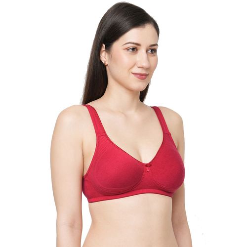 Buy Inner Sense Organic Cotton Antimicrobial Seamless Side Support Bras  (Pack Of 3)-Maroon Online