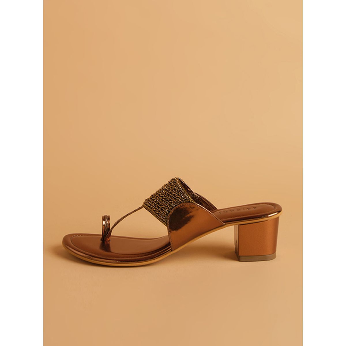 Eridani Embellished Bronze Inayat Kolhapuri Heels Buy Eridani