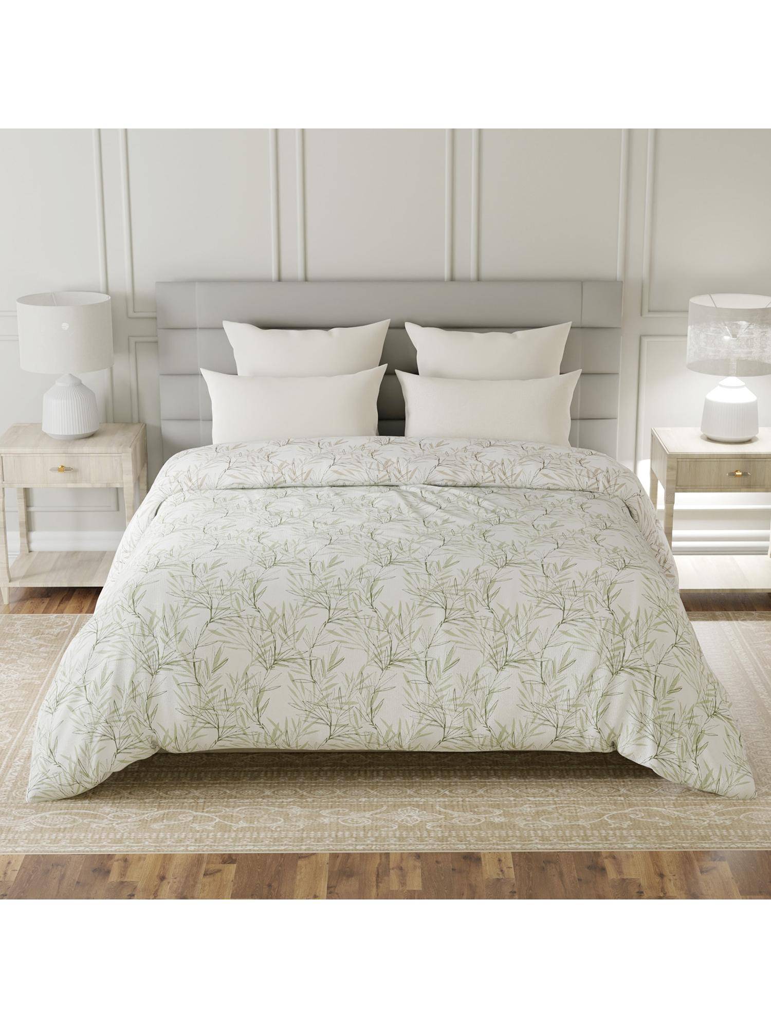 Layers Lumina Floret Cotton 144 TC Beige Floral Double Reversible Comforter